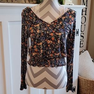 Smocked Bottom Floral Top